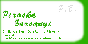 piroska borsanyi business card